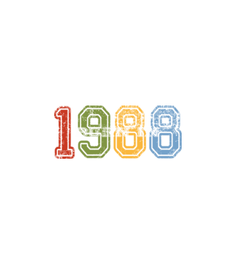 born in 1988 születésnapi felirat minta fehér pólón