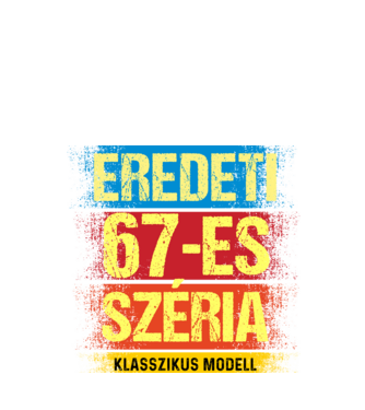 EREDEDI 67-ES SZÉRIA KLASSZKUS MODELL, RETRO SZÜLETÉSNAP minta fekete pólón