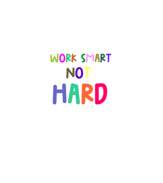 WORK SMART NOT HARD minta fekete pólón