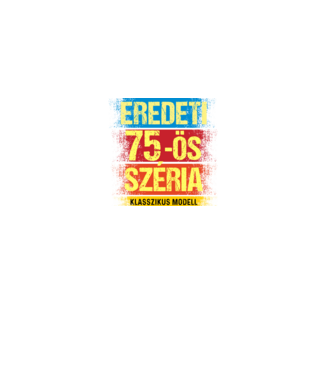 EREDEDI 75-ÖS SZÉRIA KLASSZKUS MODELL, RETRO SZÜLETÉSNAP minta fekete pólón