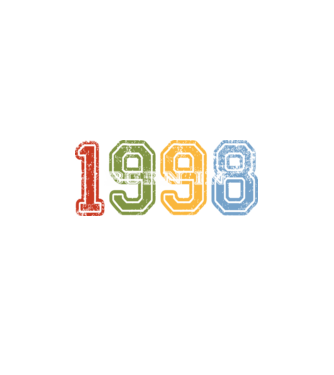 born in 1998 születésnapi felirat minta fekete pólón