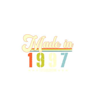 made in 1997, 1st class edition, születésnap, 1997-ben készült minta fehér pólón