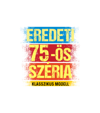 EREDEDI 75-ÖS SZÉRIA KLASSZKUS MODELL, RETRO SZÜLETÉSNAP minta homokszín pólón