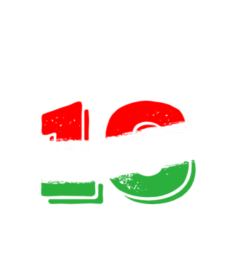 magyar trikolor, piros fehér zöld szám 16 minta fekete pólón
