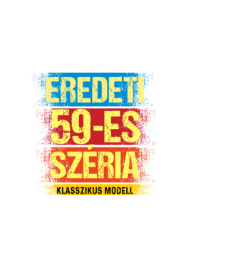 EREDEDI 59-ES SZÉRIA KLASSZKUS MODELL, RETRO SZÜLETÉSNAP minta fekete pólón