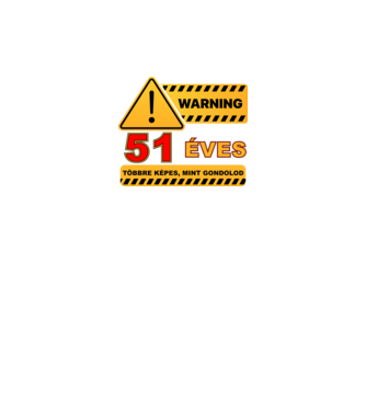 WARNING, 51 ÉVES TÖBBRE KÉPES, MIT GONDOLOD minta fekete/piros pólón