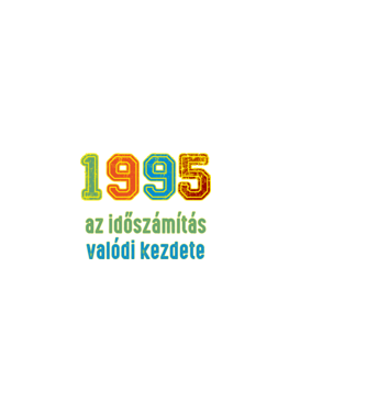 az időszámítás valódi kezdete 1995 minta sötétkék pólón