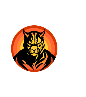 tigrisfej vadállat, tiger, tigris arc minta sötétkék pólón