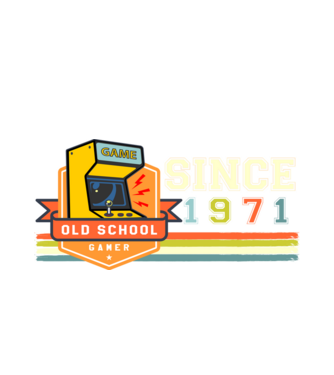 old school gamer, since 1960, régi játékos, szültésnap, 1971 minta fehér pólón