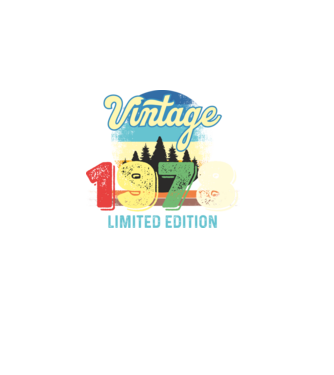 vintage évszám, limited edition, 1978-ban születetteknek minta fekete pólón