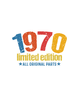 1970 limited edition ,all original parts, retro születésnapi évszám minta fehér pólón