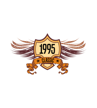 classic szülinapi embléma 1995 minta fehér pólón