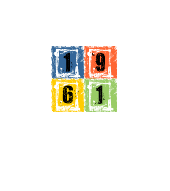 grunge number, szám 1961 minta fekete pólón
