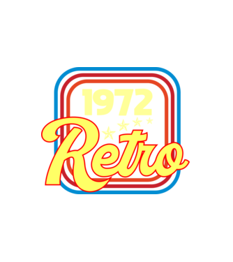 retro születésnapi felirat dátummal 1972 minta fehér pólón