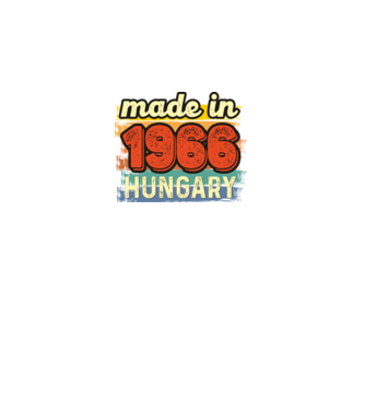 made in hungary felirat, retro évszám, grunge stílus, 1966 minta fekete pólón