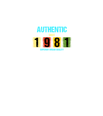 AUTHENTIC SINCE 1981, SUPERIOR URBAN QUALITY, 1980-BAN SZÜLETETT minta fekete pólón