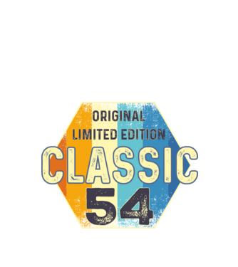 original classic limited edition embléma 54 éves születésnapra minta fekete pólón