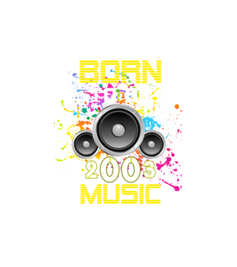 born to be music 2003-ban született, születésnapi póló minta fehér pólón