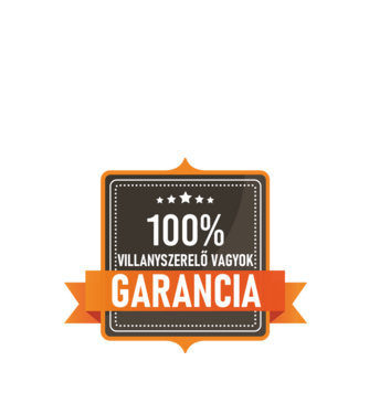 GARANCIA 100% VILLANYSZERELŐ VAGYOK minta fehér pólón