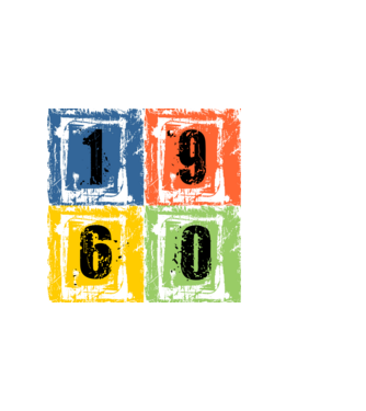 grunge number, szám 1960 minta fekete pólón