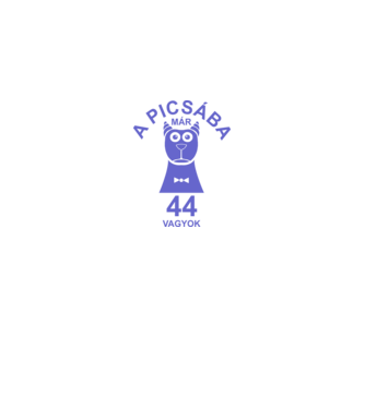 A PICSÁBA már 44 vagyok minta királykék pólón