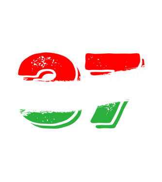 magyar trikolor, piros fehér zöld szám 37 minta fehér pólón