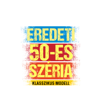 EREDEDI 50-ES SZÉRIA KLASSZKUS MODELL, RETRO SZÜLETÉSNAP minta homokszín pólón