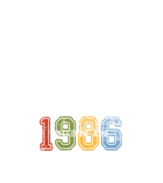 born in 1986 születésnapi felirat minta fehér pólón