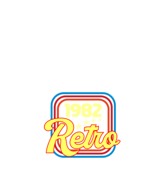 retro születésnapi felirat dátummal 1982 minta fekete pólón