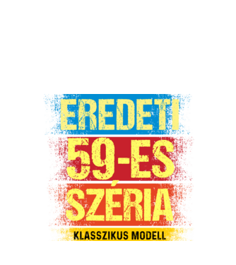 EREDEDI 59-ES SZÉRIA KLASSZKUS MODELL, RETRO SZÜLETÉSNAP minta fekete pólón