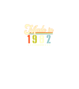 made in 1982, 1st class edition, születésnap, 1982-ben készült minta fekete pólón