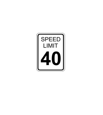 SPEED LIMIT 40 minta fekete pólón