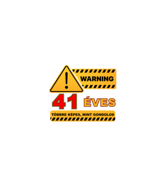 WARNING, 41 ÉVES TÖBBRE KÉPES, MIT GONDOLOD minta homokszín pólón