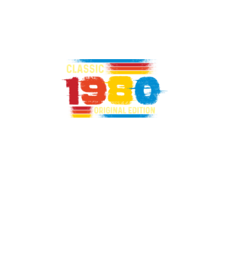 classic, original edition, retro, vintage évszám, születésnapi dátum, 1980 minta fekete pólón
