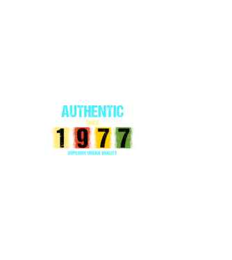 AUTHENTIC SINCE 1977, SUPERIOR URBAN QUALITY, 1977-BEN SZÜLETETT minta sötétkék pólón