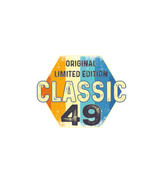 original classic limited edition embléma 49 éves születésnapra minta fekete pólón