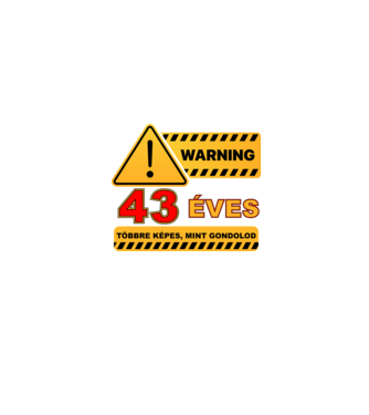 WARNING, 43 ÉVES TÖBBRE KÉPES, MIT GONDOLOD minta homokszín pólón