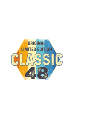 original classic limited edition embléma 48 éves születésnapra minta fekete pólón
