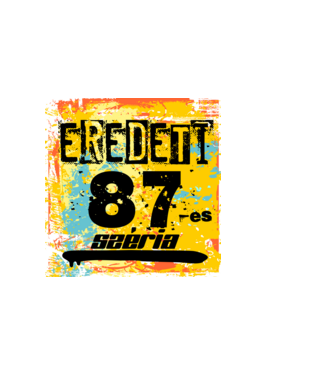 eredeti széria grunge graffiti 87-es, 1987 minta fekete pólón