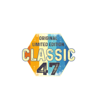 original classic limited edition embléma 47 éves születésnapra minta fekete pólón