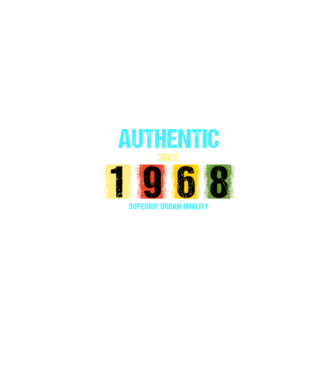 AUTHENTIC SINCE 1968, SUPERIOR URBAN QUALITY, 1968-BAN SZÜLETETT minta homokszín pólón