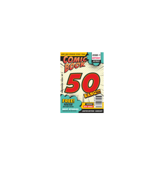 COMIC, KÉPREGÉNY BORÍTÓ, SZÜLETÉSNAP,POSZTER,ÚJSÁG, CARTOON, 50 ÉVES minta fehér pólón