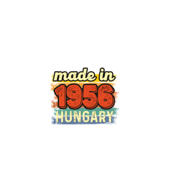 made in hungary felirat, retro évszám, grunge stílus, 1956 minta homokszín pólón