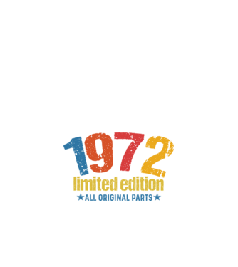 1972 limited edition ,all original parts, retro születésnapi évszám minta fekete pólón