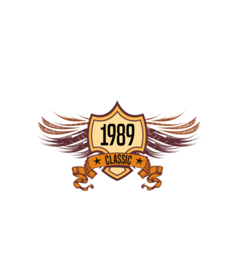 classic szülinapi embléma 1989 minta fehér pólón