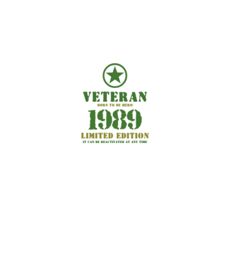 VETERAN, BORN TO BE HERO, SZÜLETÉSNAPI ÉVSZÁM FELIRATTAL 1989 minta királykék pólón