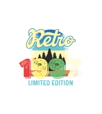 retro évszám, limited edition, 1997-ben születetteknek minta fehér pólón