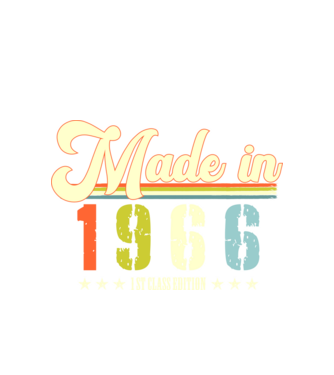 made in 1966, 1st class edition, születésnap, 1966-ban készült minta fehér pólón