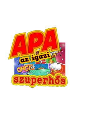 apa az igazi szuperhős minta fekete pólón