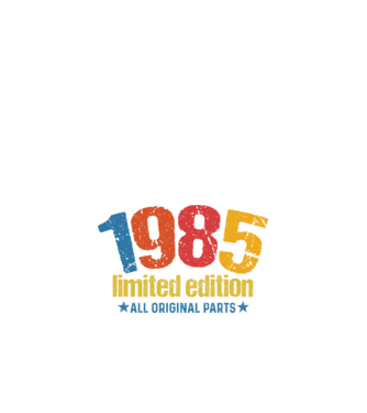 1985 limited edition ,all original parts, retro születésnapi évszám minta fekete pólón